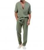 Solid color casual suit Light green 