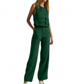 Casual pantsuit Dark green 