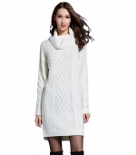 Dress long turtleneck sweater White 