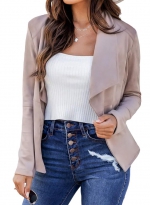 Lapel cardigan jacket suit  Apricot 