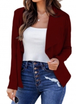 Lapel cardigan jacket suit  Burgundy 