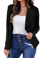 Lapel cardigan jacket suit  Black 