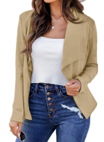 Lapel cardigan jacket suit  Khaki 