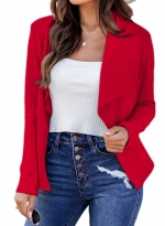 Lapel cardigan jacket suit  Red 