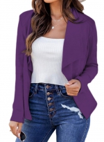 Lapel cardigan jacket suit  Purple 