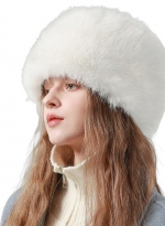 Warm furry hat White 