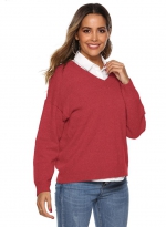 Sweater loose thermal top    Red 