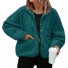 Athleisure hoodie jacket top Dark green