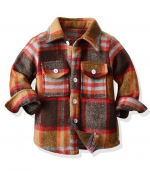 Plaid long-sleeved shirt Earthy yellow 