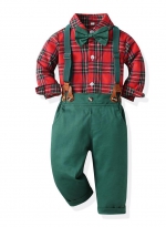 Boys' Christmas suit Red grid 