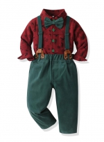 Boys' Christmas suit Wine red 