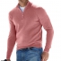 Zipper casual top polo Pink