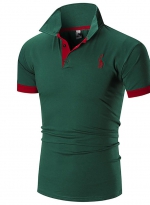 Embroidered casual Polo shirt Green 