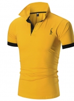 Embroidered casual Polo shirt Yellow 