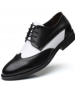 Business casual leather shoes Black white 