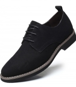 Sanded leather casual shoes Black 
