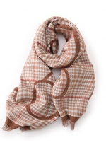 Thousand-bird check scarf Caramel 