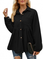 Doll shirt casual shirt    Black 
