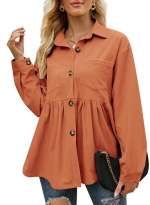 Doll shirt casual shirt    Caramel color 
