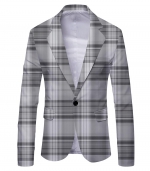 Commuter fashion suit jacket Grey lattice 