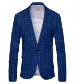 Commuter fashion suit jacket Blue lattice 