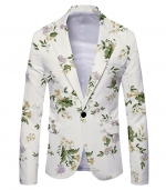 Commuter fashion suit jacket White flower 