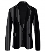 Commuter fashion suit jacket Black stripe 