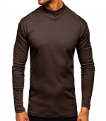 Warm long-sleeved T-shirt Dark coffee 