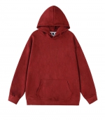 Fleece plate hoodie    Burgundy 