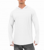 Long sleeved hooded top    White 