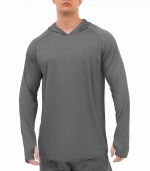 Long sleeved hooded top    Dark gray 