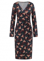 Christmas slim-fit dress khaki deer 