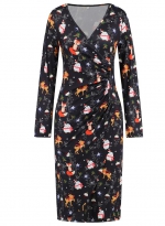 Christmas slim-fit dress Black starlight 