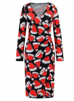 Christmas slim-fit dress Red hat 