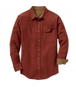Long sleeved loose shirt jacket    25# Jujube red 