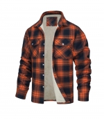 Single breasted loose jacket Orange grid 