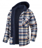 Hooded detachable jacket Orange grid 
