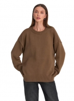 Crew-neck sweater Dark brown 