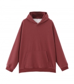 Drop shoulder cotton hoodie Watermelon red 