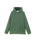 Drop shoulder cotton hoodie Green 