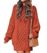 Long sweater dress Orange 