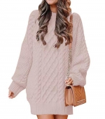 Long sweater dress Rose red 