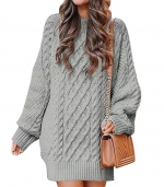 Long sweater dress Light gray 