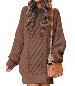 Long sweater dress Dark brown 