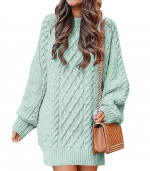 Long sweater dress Light green 