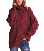 Sweater pullover long sleeves Burgundy 