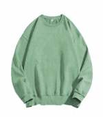 Crew-neck vintage hoodie Green-1 