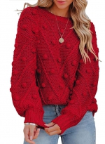 Loose pullover sweater    Red 