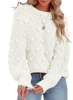 Loose pullover sweater    White 