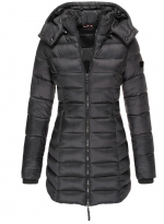 Mid-length padded jacket Black 